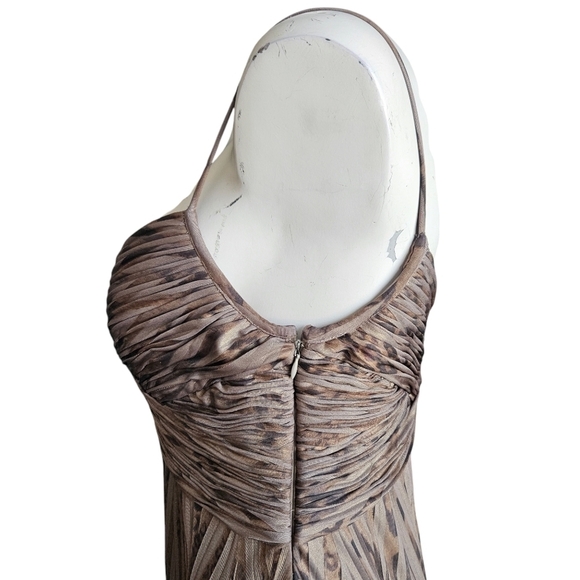 ALBERTO MAKALI Sleeveless Braided Neutral Taupe Bronze Gown 10 Whimsygoth - Picture 4 of 8